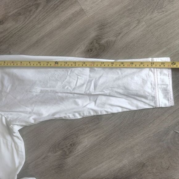 Bob Mackie White Shirt with Pink Yellow Embroidery Long Sleeve Button Up - Picture 9 of 11